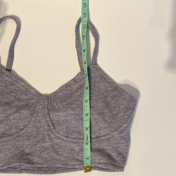 Zara knit grey cropped bra style top - Picture 3 of 5